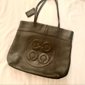 Black Matte Signature Coach Tote